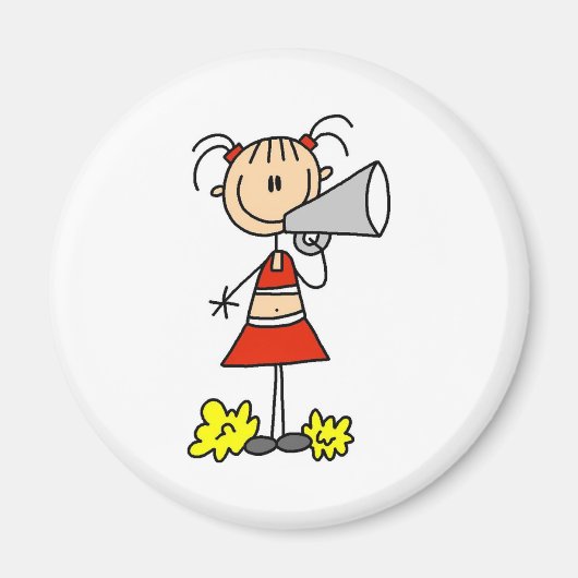 Cheerleader met Megaphone Magneet (Voorkant)