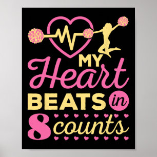 Cheerleader Mijn hart klopt in 8 counts Cheerleadi Poster