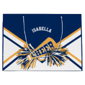 Cheerleader 📣 - Navy Blue, Goud, Wit Groot Cadeauzakje (Voorkant)