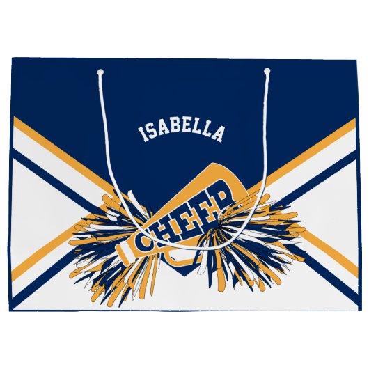 Cheerleader 📣 - Navy Blue, Goud, Wit Groot Cadeauzakje (Achterkant)