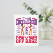 Cheerleader Never Off Base Grappig Cheerleading Briefkaart (Staand voorkant)