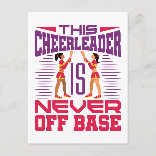 Cheerleader Never Off Base Grappig Cheerleading Briefkaart (Voorkant)