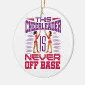 Cheerleader Never Off Base Grappig Cheerleading Keramisch Ornament (Links)