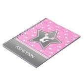 Cheerleader Onder de sterren in roze met JOUW NAAM Notitieboek (Linkerzijde)