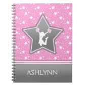 Cheerleader Onder de sterren in roze met JOUW NAAM Notitieboek (Voorkant)