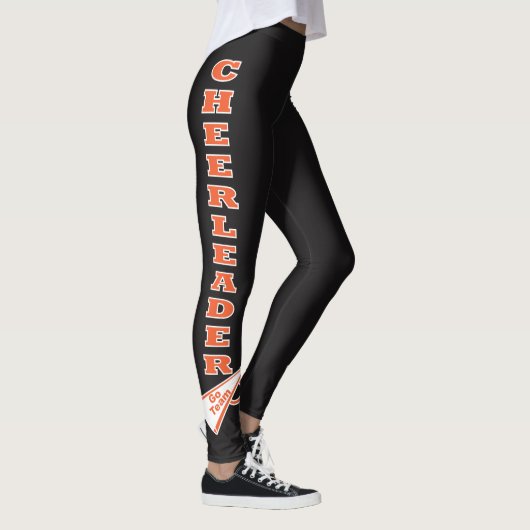 Cheerleader Oranje Typografie Letters Leggings (Rechts)
