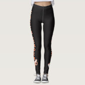 Cheerleader Oranje Typografie Letters Leggings (Voorkant)