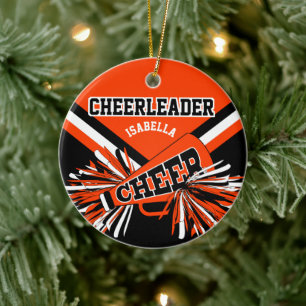 Cheerleader - Oranje, zwart en wit 2 Keramisch Ornament
