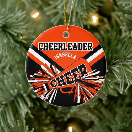 Cheerleader - Oranje, zwart en wit 2 Keramisch Ornament (Boom)