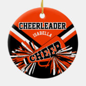 Cheerleader - Oranje, zwart en wit 2 Keramisch Ornament (Achterkant)