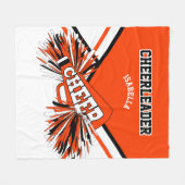 📣 Cheerleader - Oranje, zwart en wit Fleece Deken (Voorkant (Horizontaal))