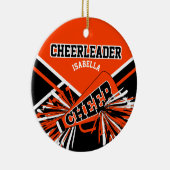 Cheerleader 📣 - Oranje, zwart en wit Keramisch Ornament (Rechts)