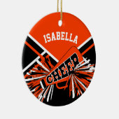 Cheerleader 📣 💖 - Oranje, zwart en wit Keramisch Ornament (Rechts)