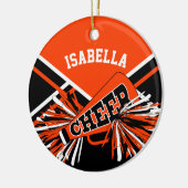 Cheerleader 📣 💖 - Oranje, zwart en wit Keramisch Ornament (Links)