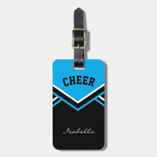 Cheerleader Outfit in Baby Blue Bagagelabel (Voorkant verticaal)