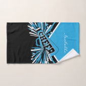 Cheerleader Outfit in Baby Blue, Black & White Handdoek (Handdoek)