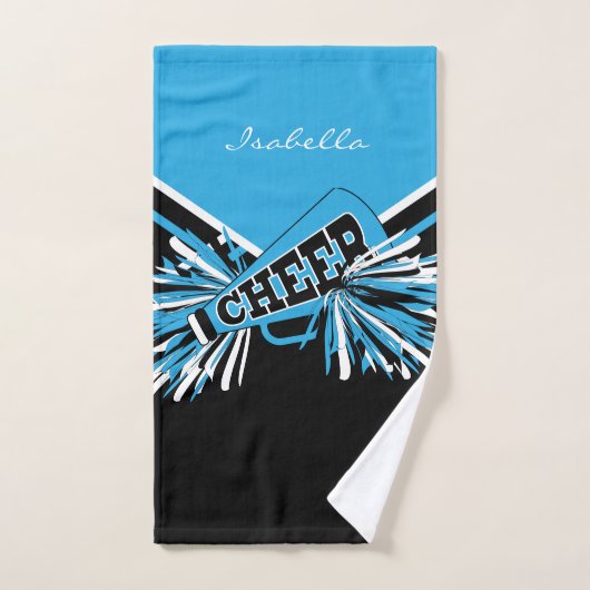Cheerleader Outfit in Baby Blue, Black & White Handdoek (Handdoek)