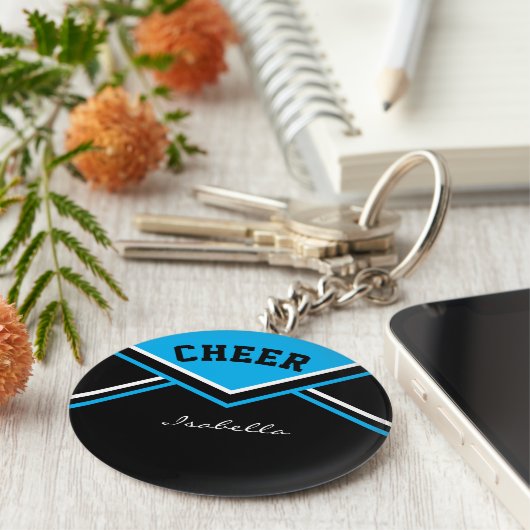 Cheerleader Outfit in Baby Blue Sleutelhanger (Zijkant)