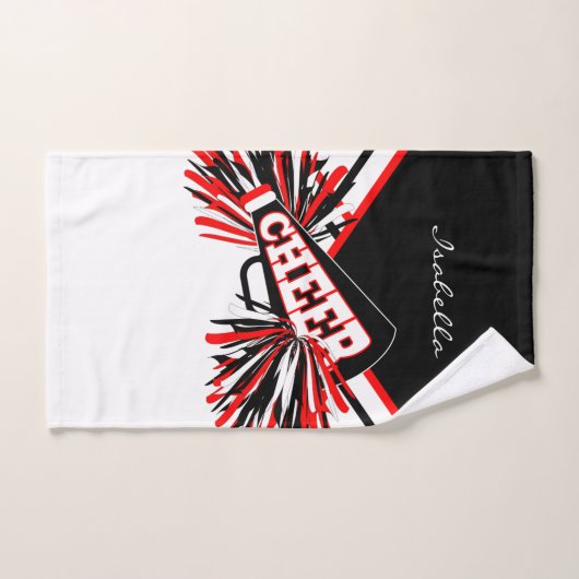 Cheerleader Outfit in Black, White en Red Handdoek (Handdoek)