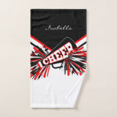 Cheerleader Outfit in Black, White en Red Handdoek (Handdoek)