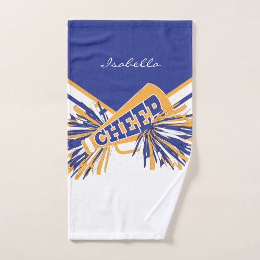 Cheerleader Outfit in Blue, Gold en White Handdoek (Handdoek)