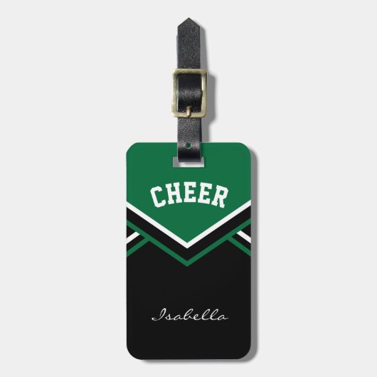 Cheerleader Outfit in Dark Green Bagagelabel (Voorkant verticaal)