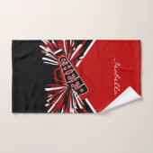 Cheerleader Outfit in Dark Red, Black & White Handdoek (Handdoek)