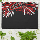 Cheerleader Outfit in Dark Red, Black & White Theedoek (Gevouwen)