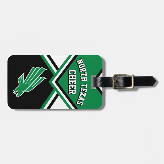 Cheerleader Outfit in donkergroen, zwart en wit #3 Bagagelabel (Voorkant horizontaal)