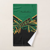 Cheerleader Outfit in Green, Gold en Black Handdoek (Handdoek)