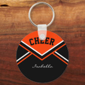 Cheerleader Outfit in het Oranje Sleutelhanger (Voorkant)