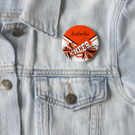 Cheerleader Outfit in het Oranje, wit en zwart Ronde Button 5,7 Cm