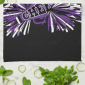 Cheerleader Outfit in het Paars, zwart en wit Theedoek (Gevouwen)