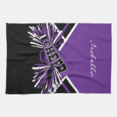 Cheerleader Outfit in het Paars, zwart en wit Theedoek (Horizontaal)