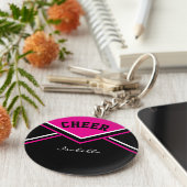 Cheerleader Outfit in Hot Pink Sleutelhanger (Zijkant)