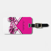 Cheerleader Outfit in Hot Pink, White en Black Bagagelabel (Voorkant horizontaal)