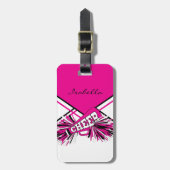 Cheerleader Outfit in Hot Pink, White en Black Bagagelabel (Voorkant verticaal)