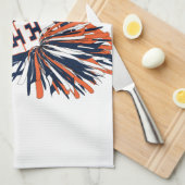 Cheerleader Outfit in Navy Blue, Oranje & White Theedoek (Quarter Fold)