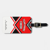 Cheerleader Outfit in Red, Black en White Bagagelabel (Voorkant horizontaal)