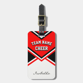 Cheerleader Outfit in Red, Black en White Bagagelabel