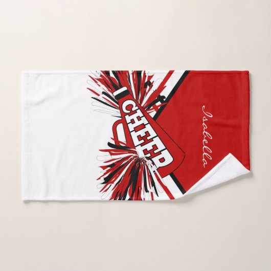 Cheerleader Outfit in Red, Black en White Handdoek (Handdoek)