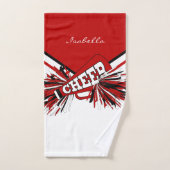 Cheerleader Outfit in Red, Black en White Handdoek (Handdoek)