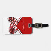 Cheerleader Outfit in Red en White Bagagelabel (Voorkant horizontaal)