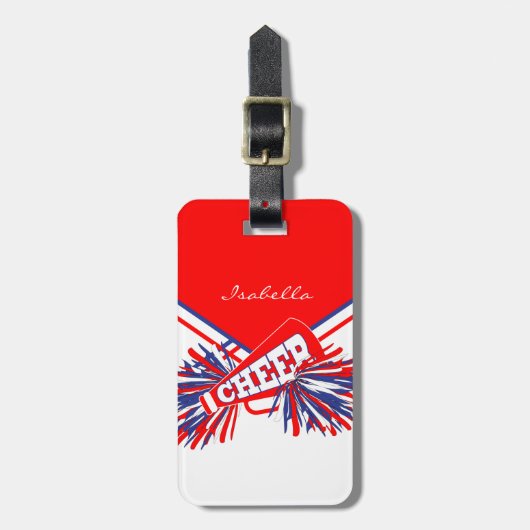 Cheerleader Outfit in Red, White en Blue Bagagelabel (Voorkant verticaal)