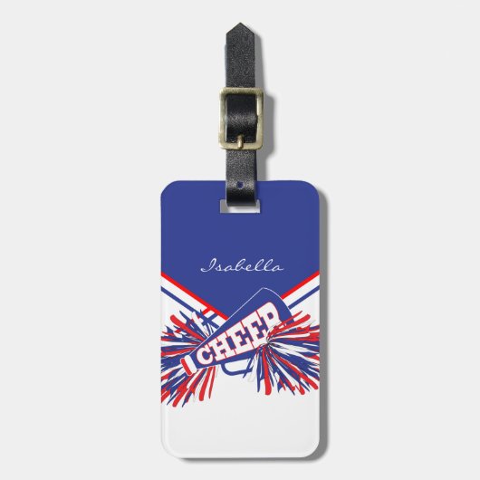 Cheerleader Outfit in Red, White en Blue Bagagelabel (Voorkant verticaal)