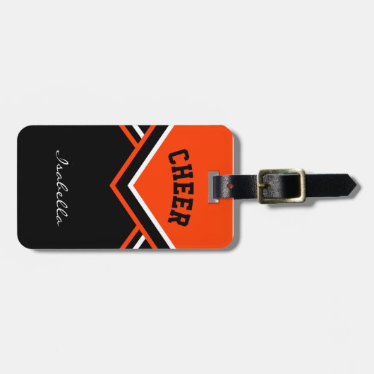 Cheerleader Outfit in Sinaasappel Bagagelabel (Voorkant horizontaal)