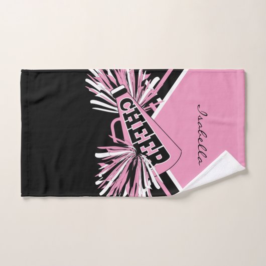 Cheerleader Outfit in zwart, roze en wit Handdoek (Handdoek)