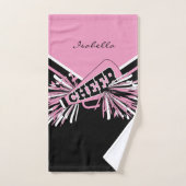 Cheerleader Outfit in zwart, roze en wit Handdoek (Handdoek)