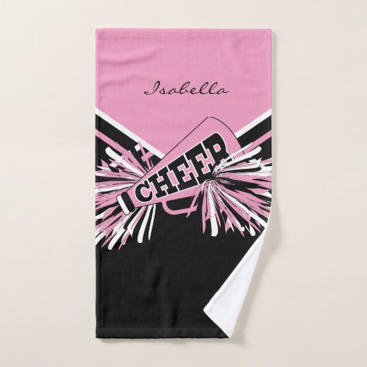 Cheerleader Outfit in zwart, roze en wit Handdoek (Handdoek)