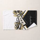 Cheerleader Outfit in zwart, wit en goud Handdoek (Handdoek)